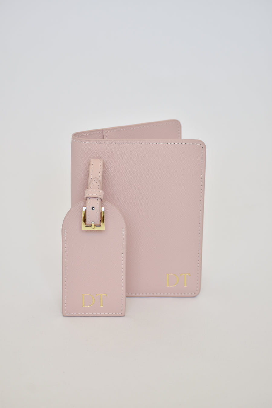 Personalised Leather Luggage Tag - Pink