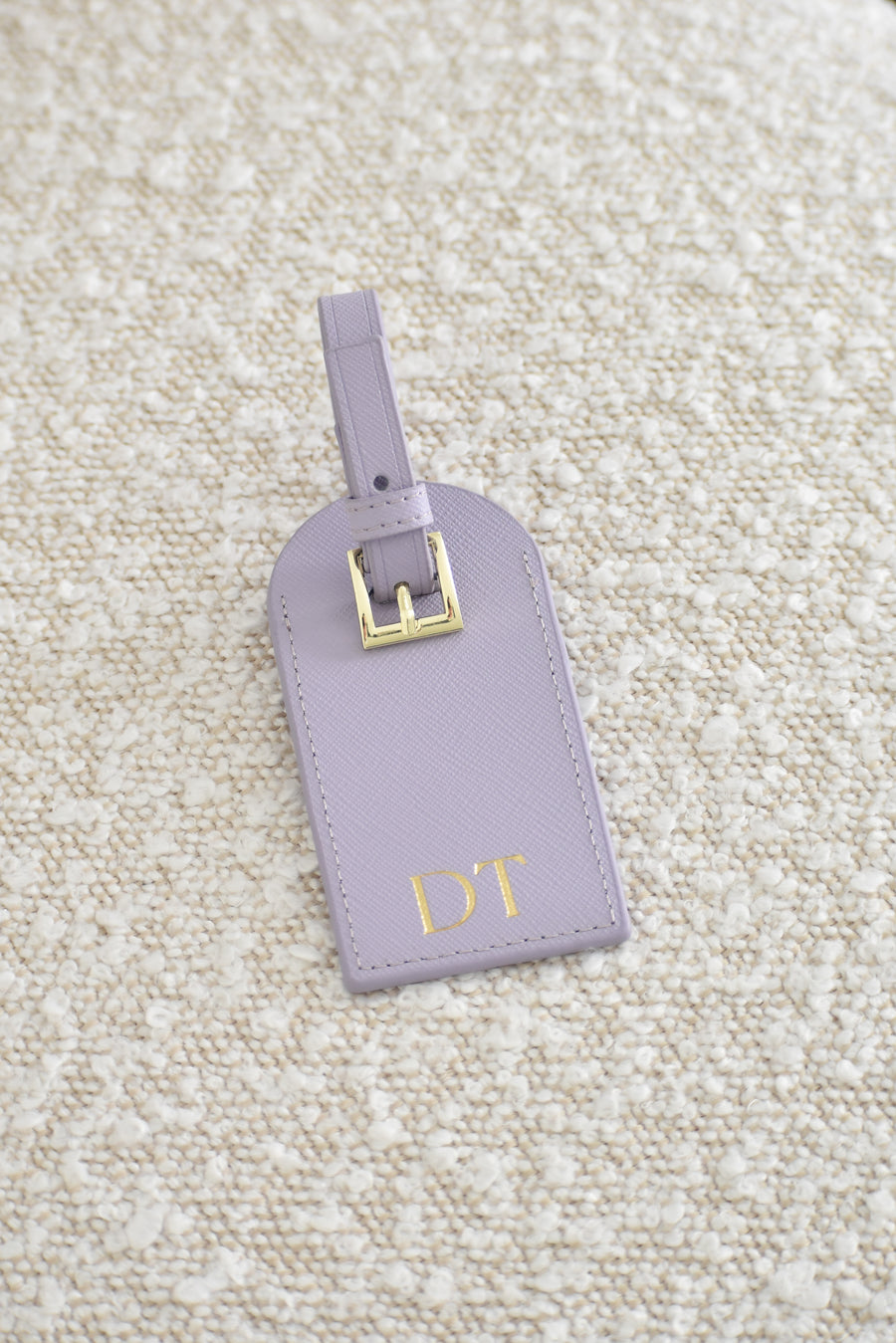 Personalised Leather Luggage Tag - Lilac Purple