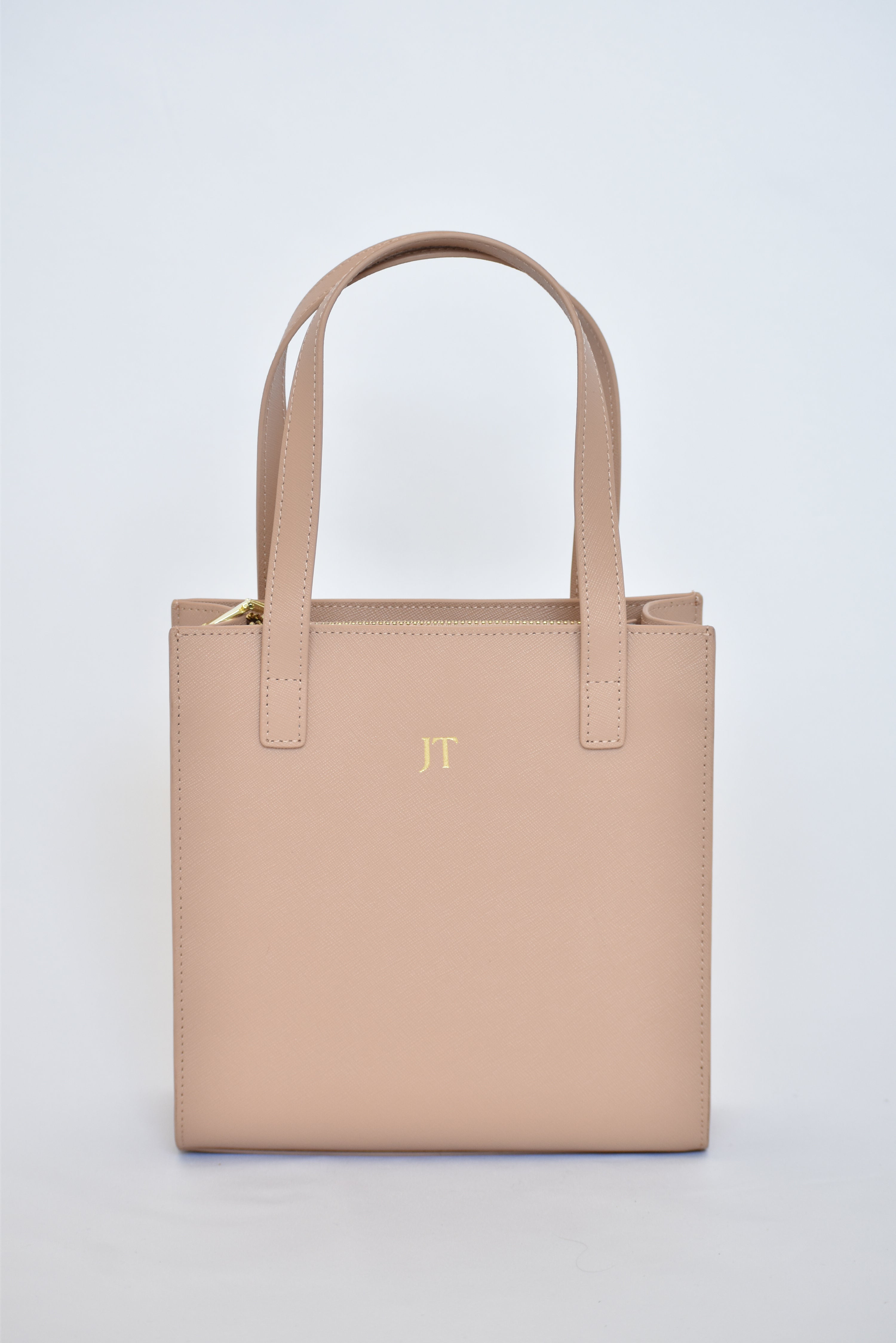 Personalised Mini Tote Bag Beige Saffiano Leather The Best Kind