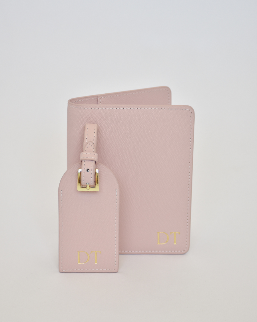 Personalised Leather Passport Wallet - Pink