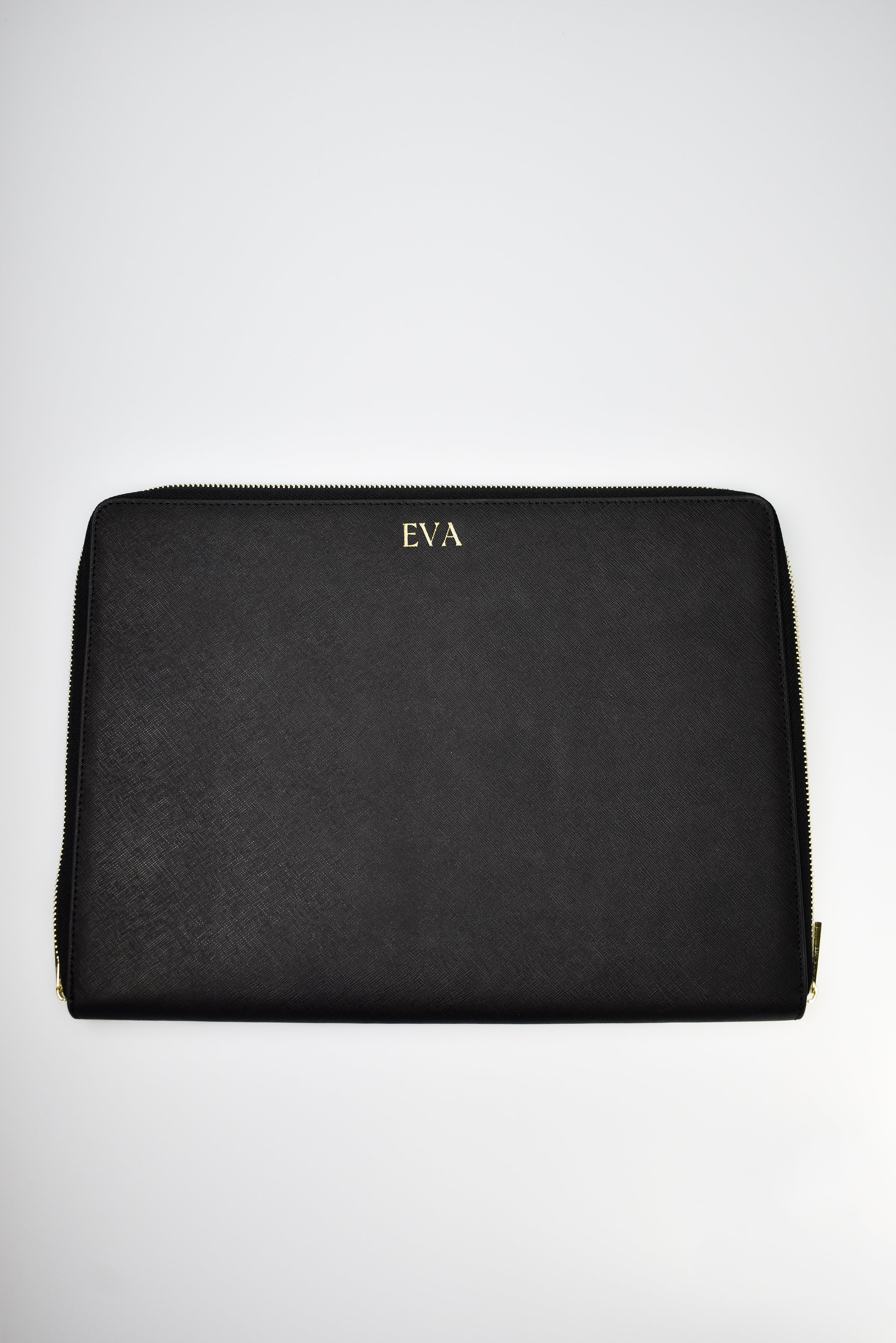 Personalised Leather Laptop Case Black with Gold Hardware The Best Kind