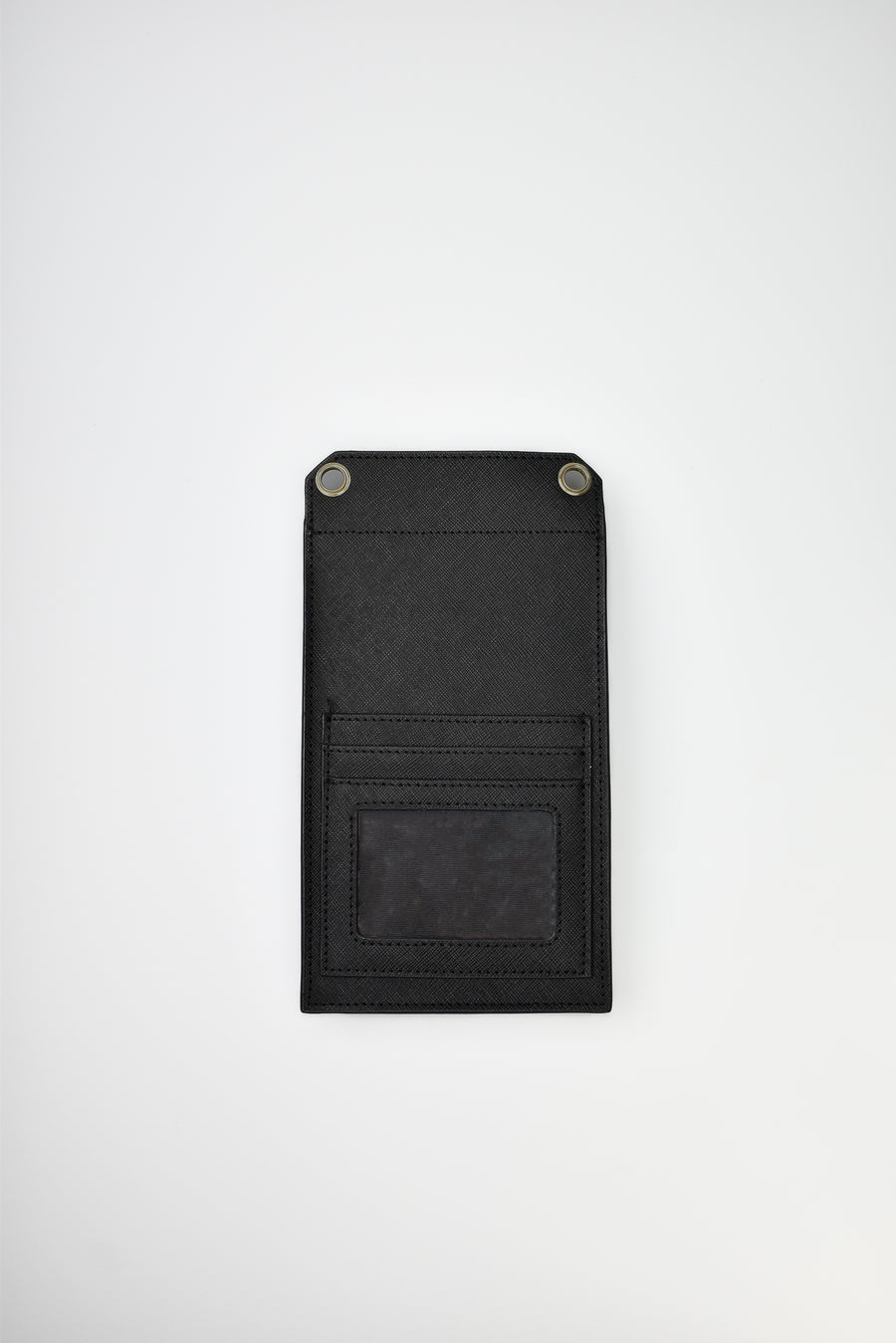 Personalised Leather Crossbody Phone & Passport Bag - Black