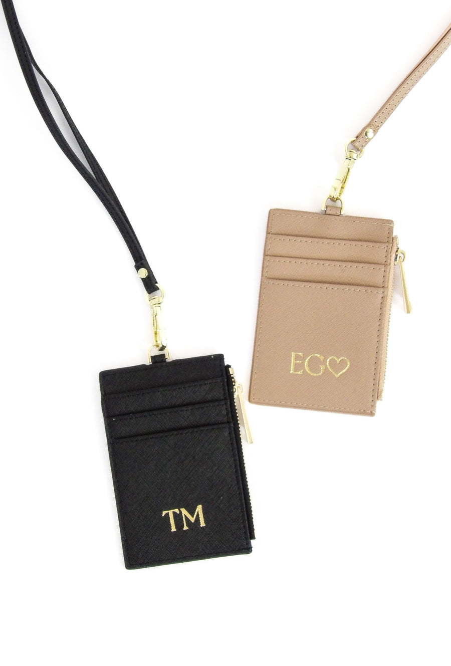 Saffiano Leather Lanyard - Black