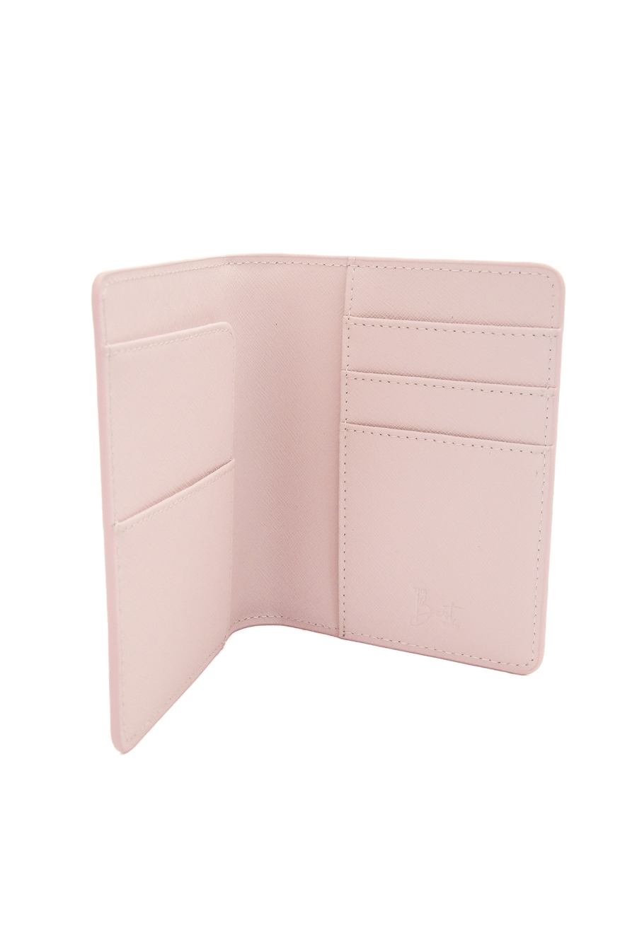 Personalised Leather Passport Holder- Sugar Pink