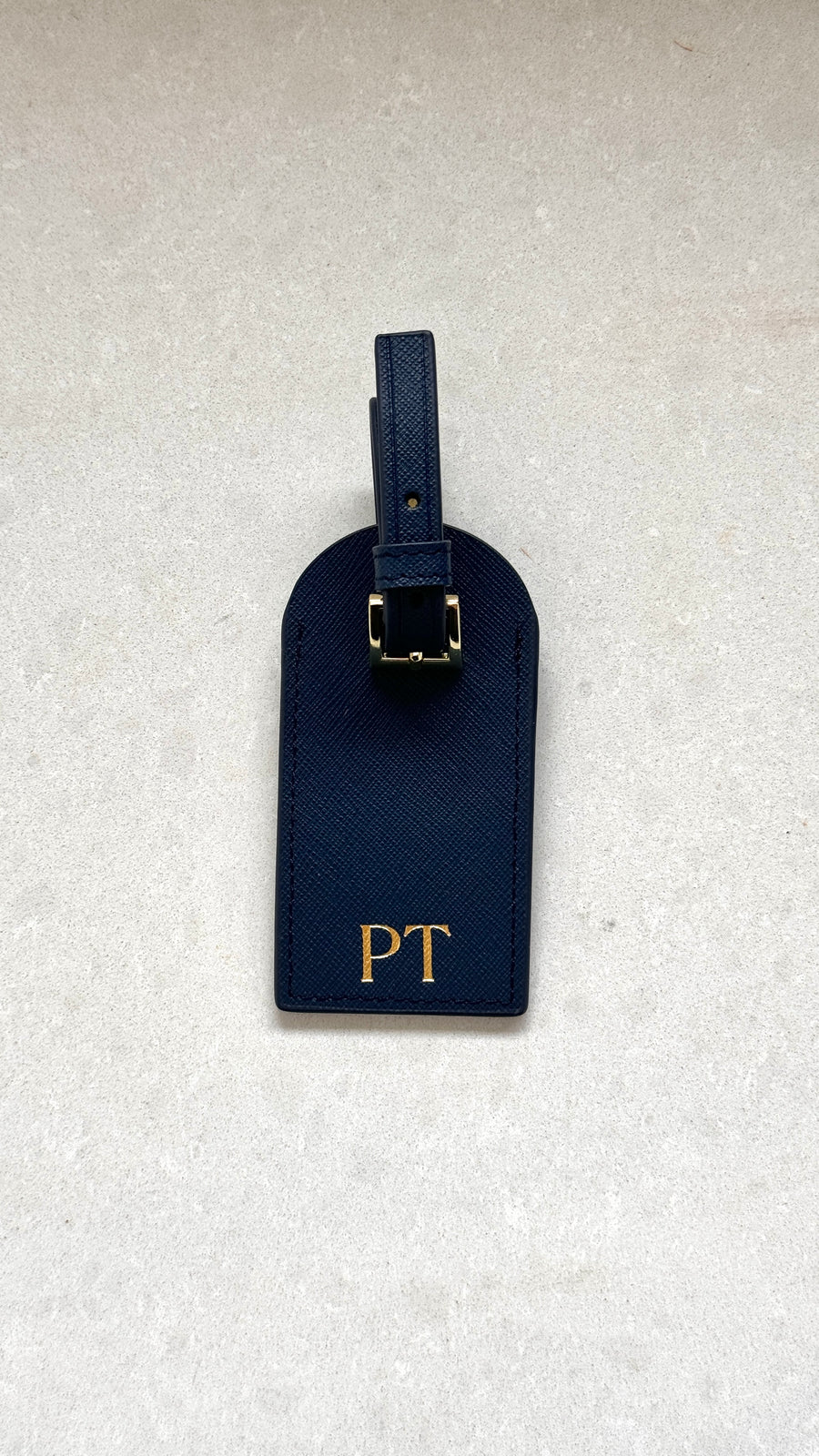 Personalised Leather Luggage Tag - Navy