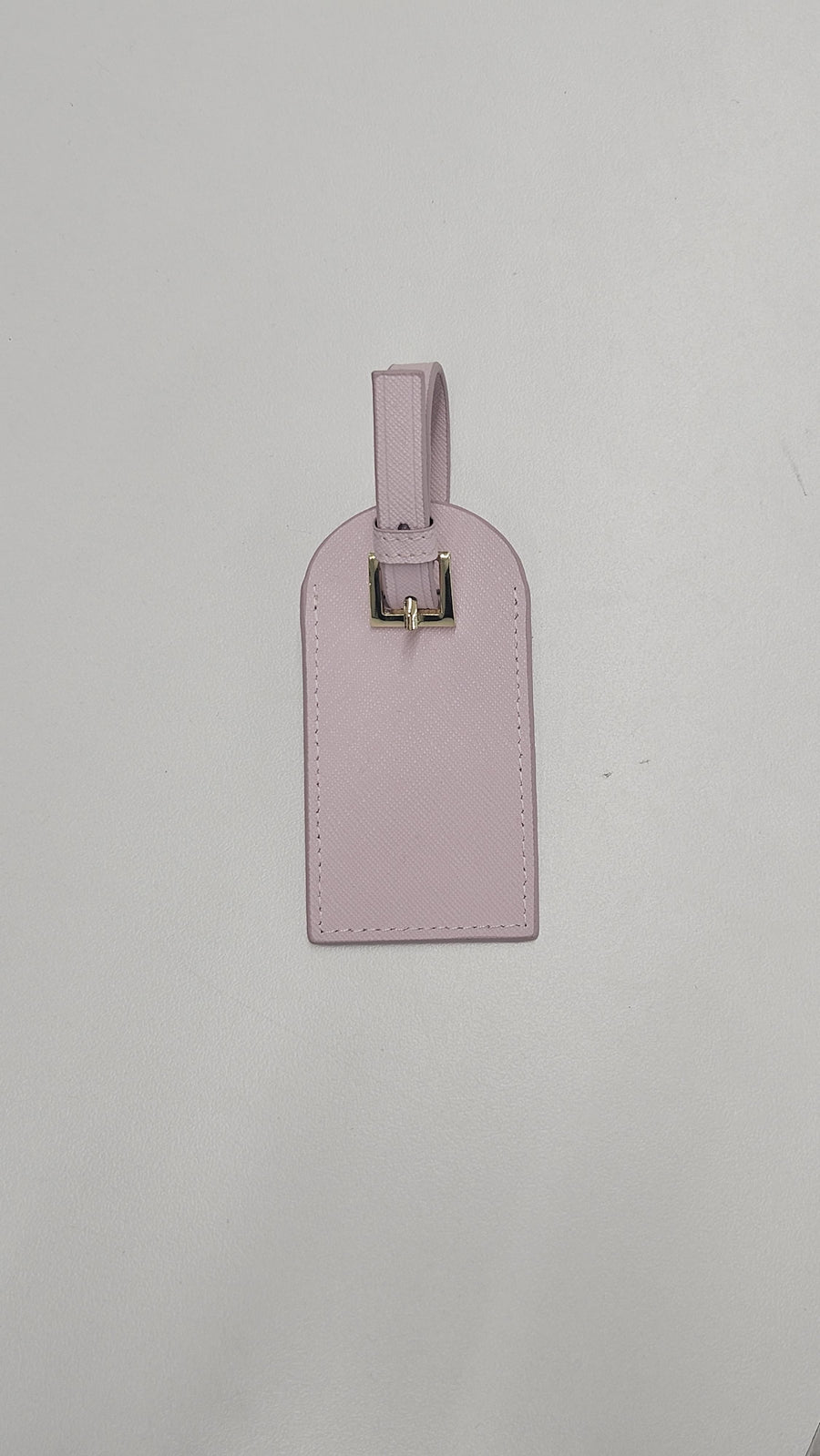 Personalised Leather Luggage Tag - Sugar Pink with Gold Hardware