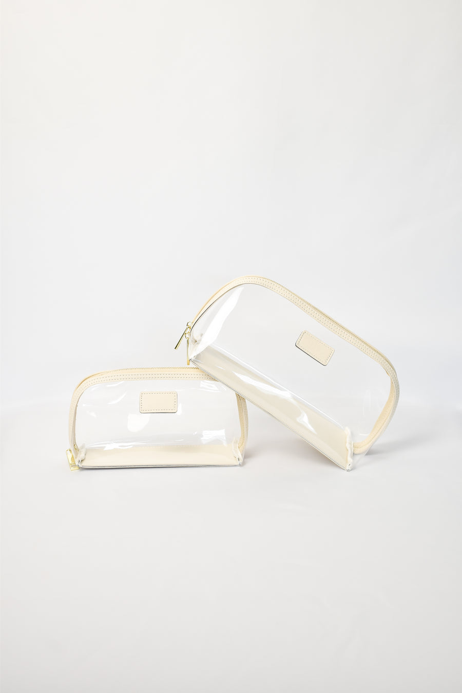 Clear Arc Makeup Bag Ivory- Large