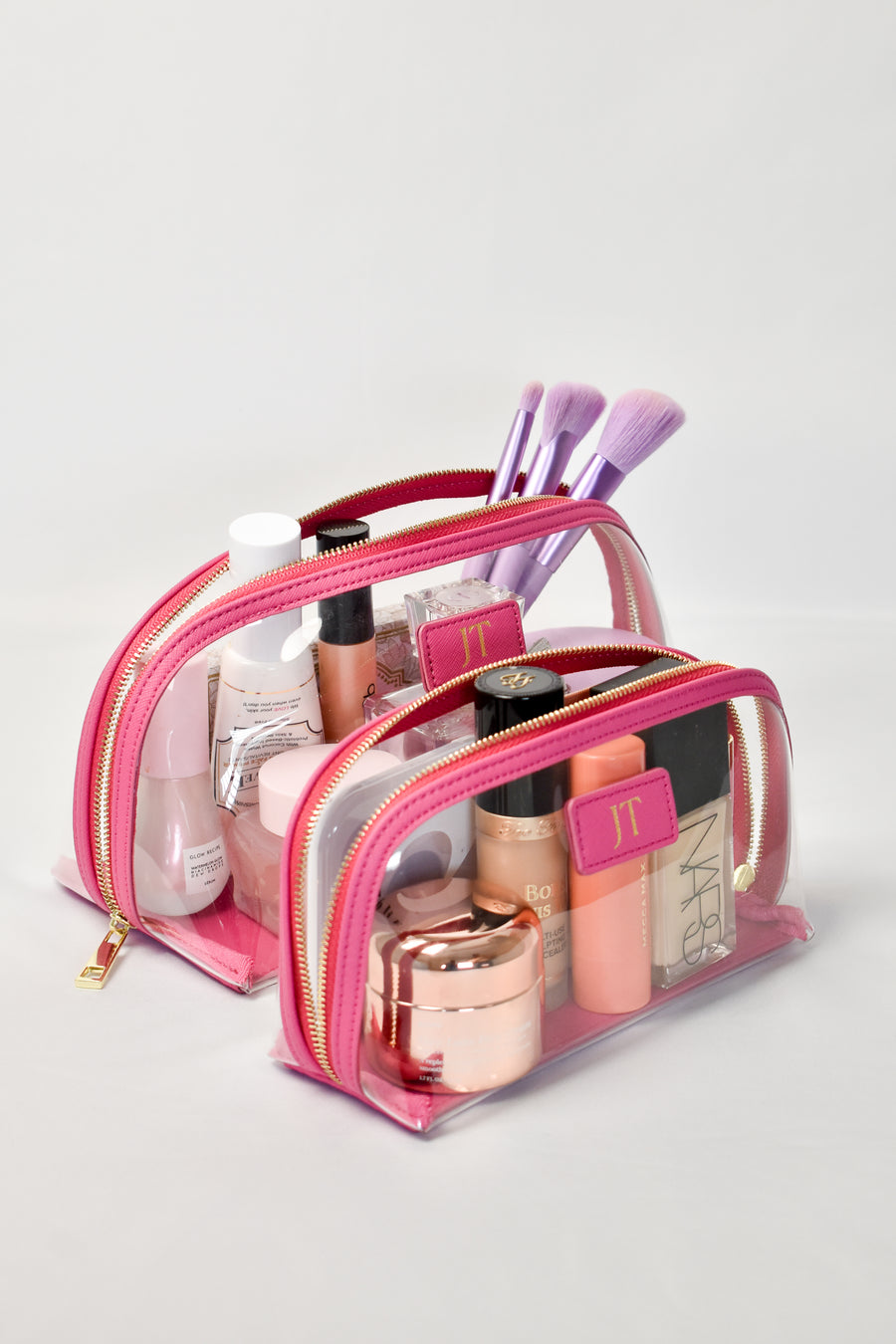 Clear Arc Makeup Bag Hot Pink- Large