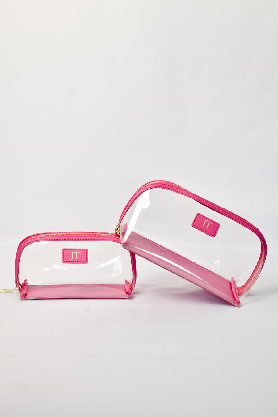 Clear Arc Makeup Bag Hot Pink- Large