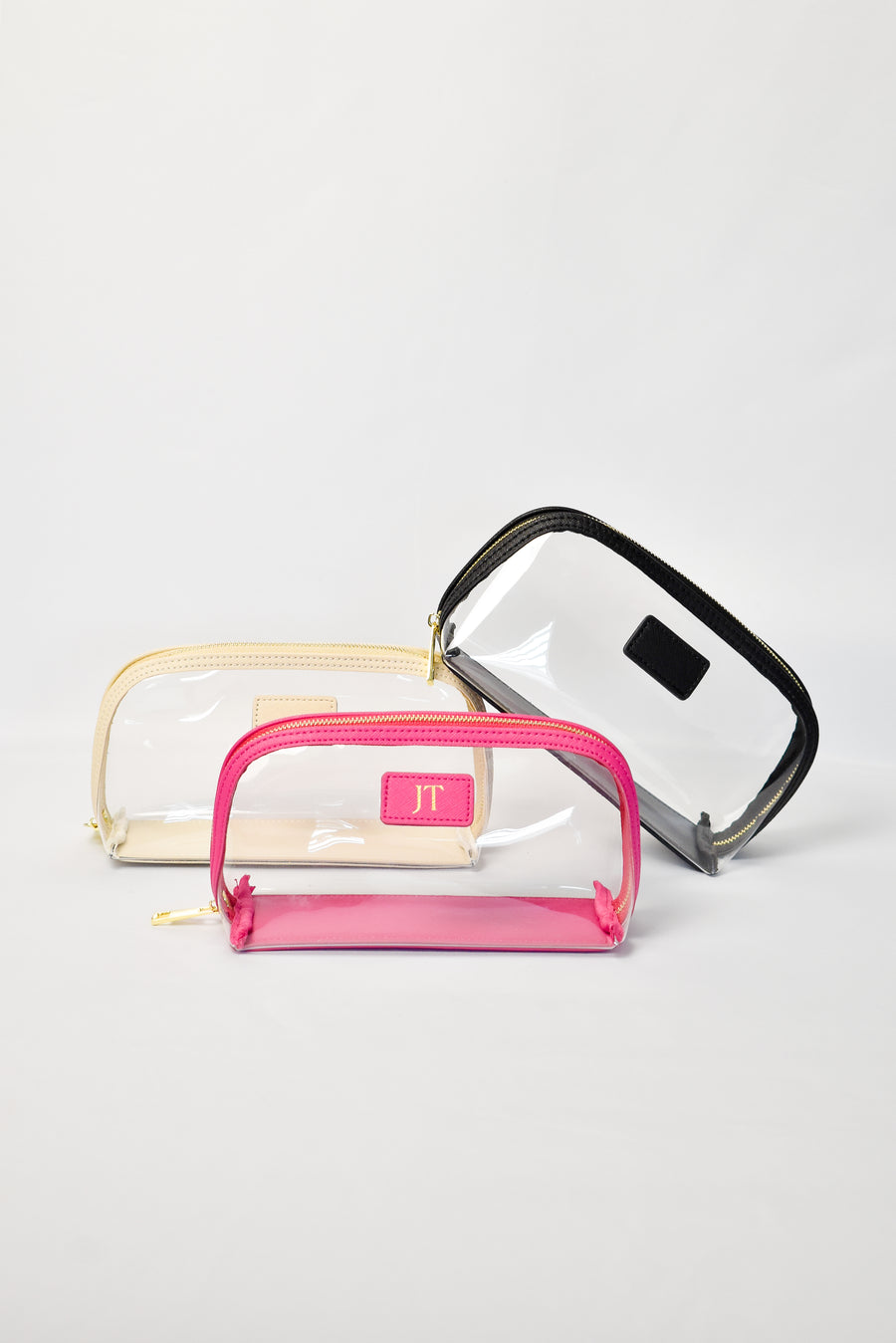 Clear Arc Makeup Bag Hot Pink- Large