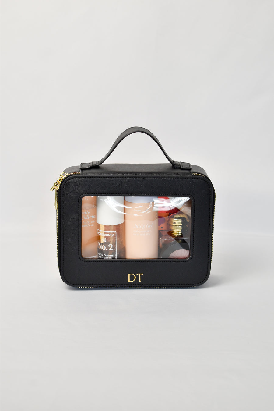 Clear Cosmetic Carry Case  - Black