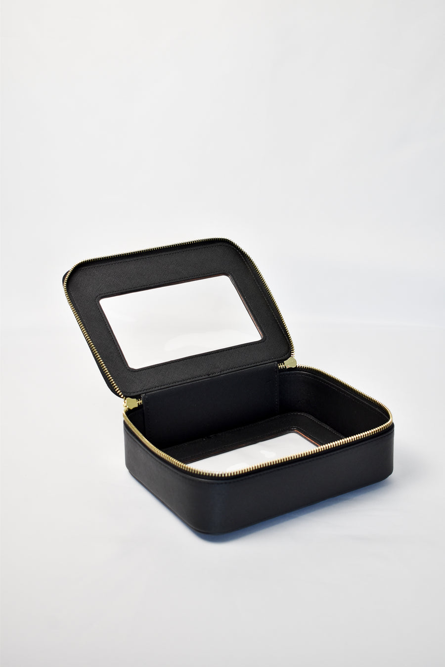 Clear Cosmetic Carry Case  - Black