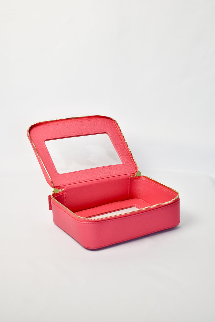 Clear Cosmetic Carry Case  - Hot Pink