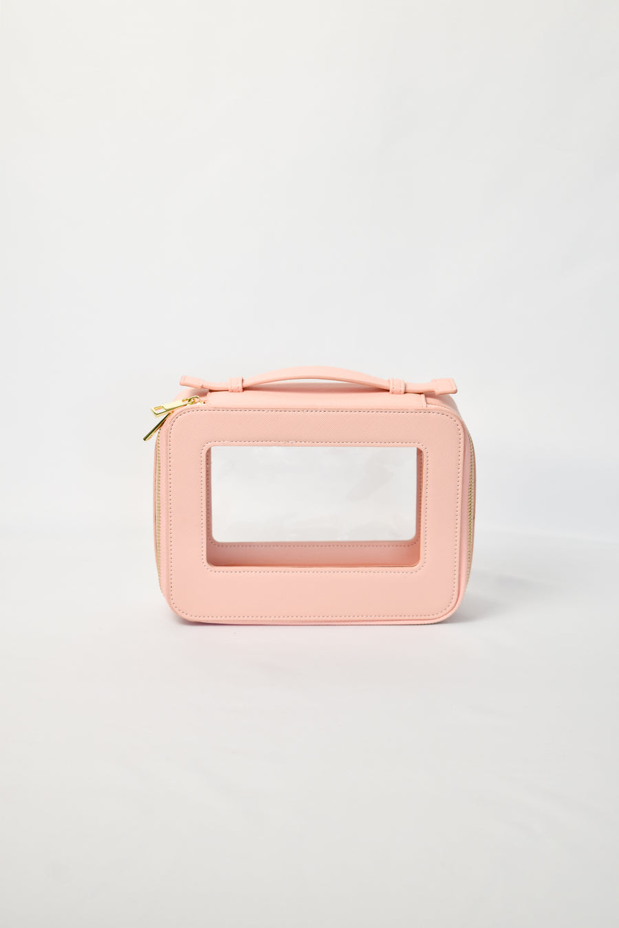 Clear Cosmetic Carry Case  - Pink