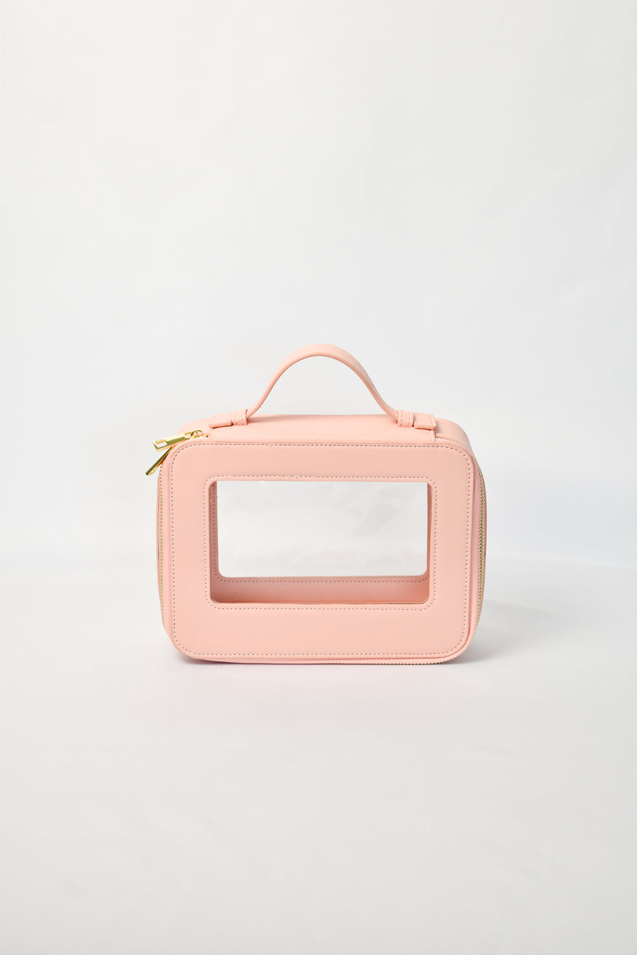 Clear Cosmetic Carry Case  - Pink