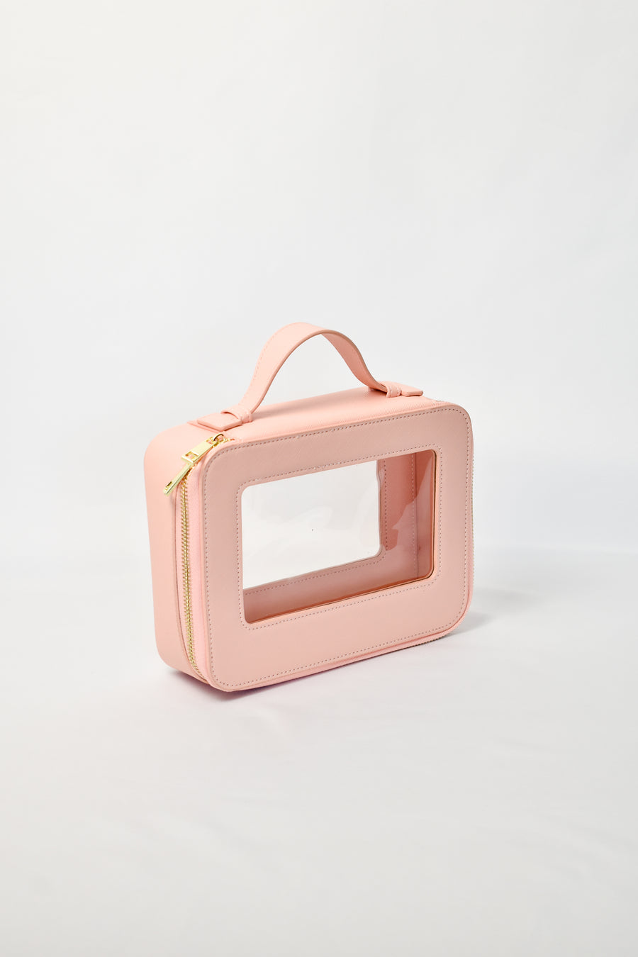 Clear Cosmetic Carry Case  - Pink