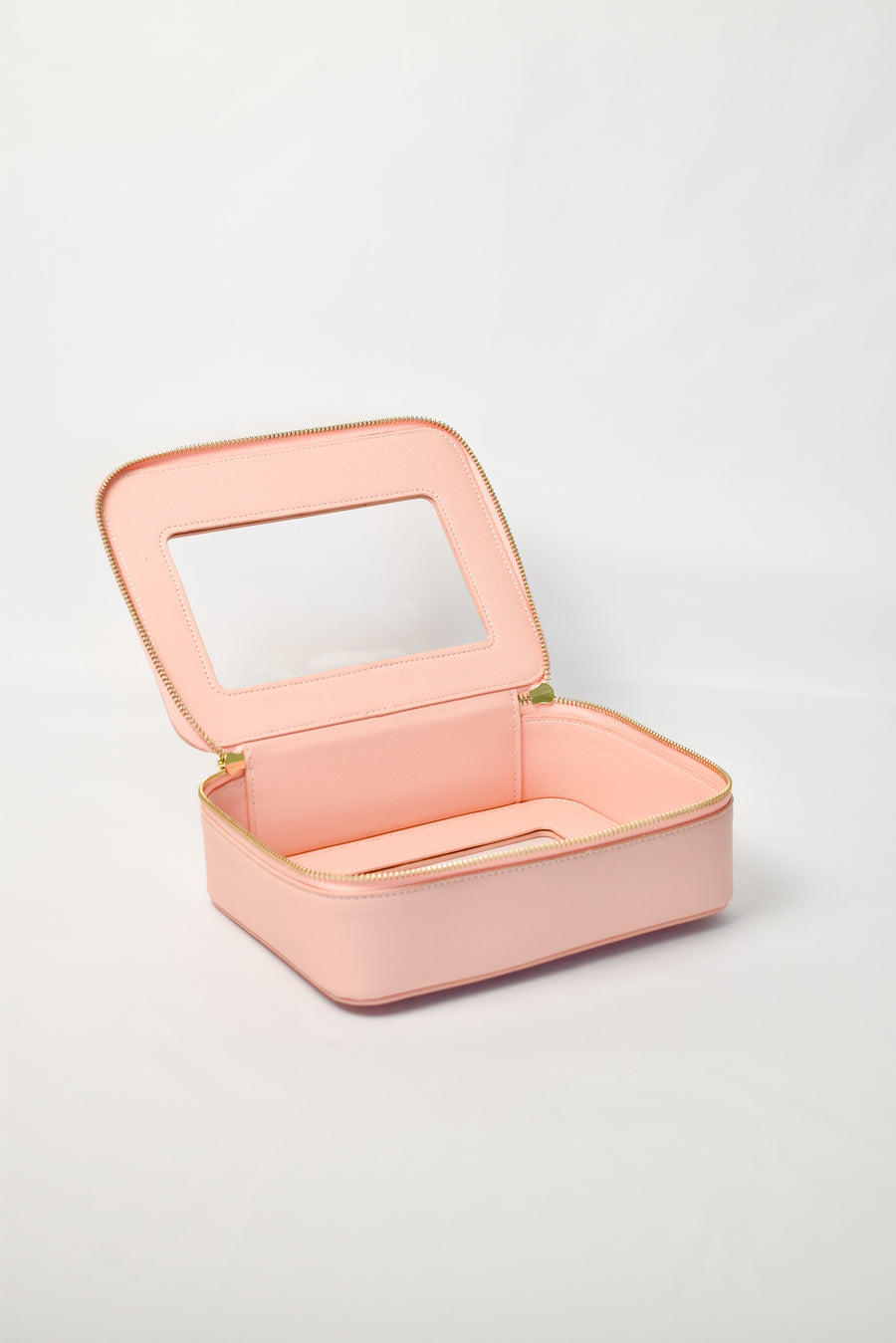 Clear Cosmetic Carry Case  - Pink