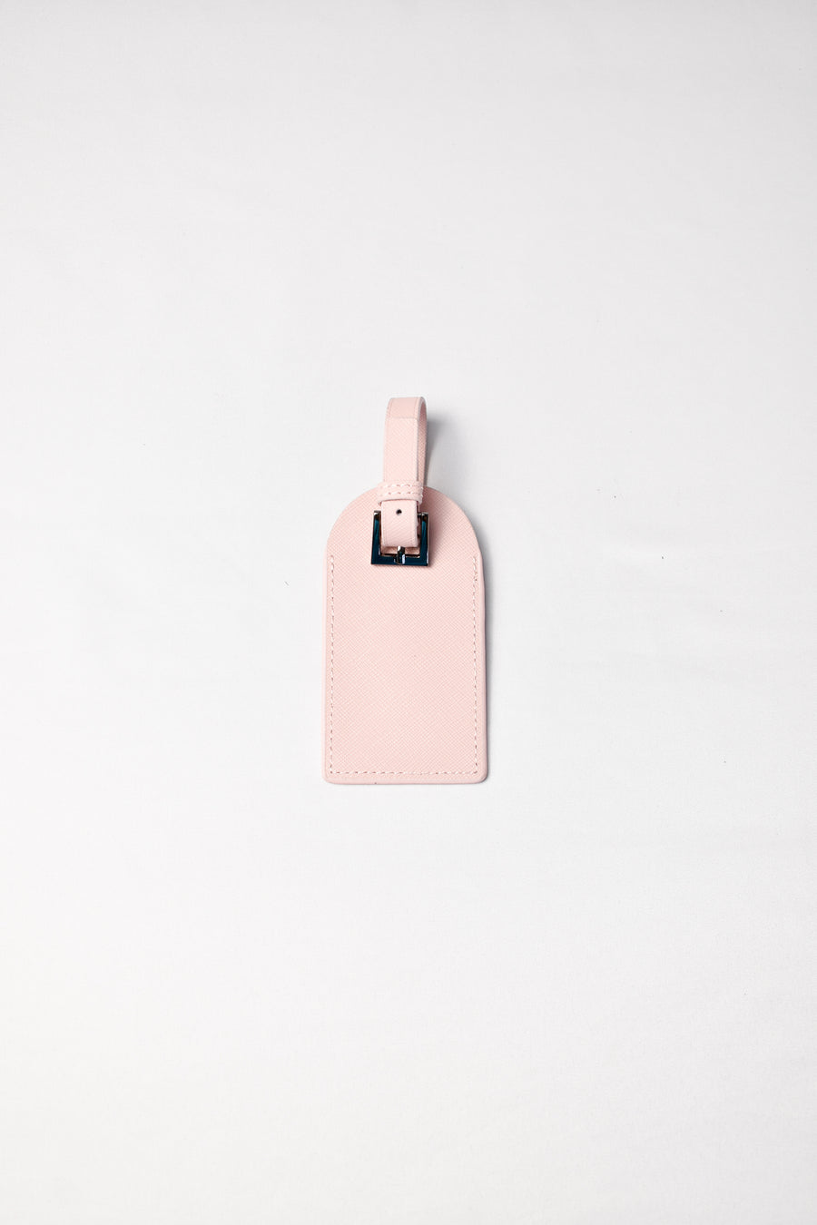 Personalised Leather Luggage Tag - Pink with Gunmetal Hardware