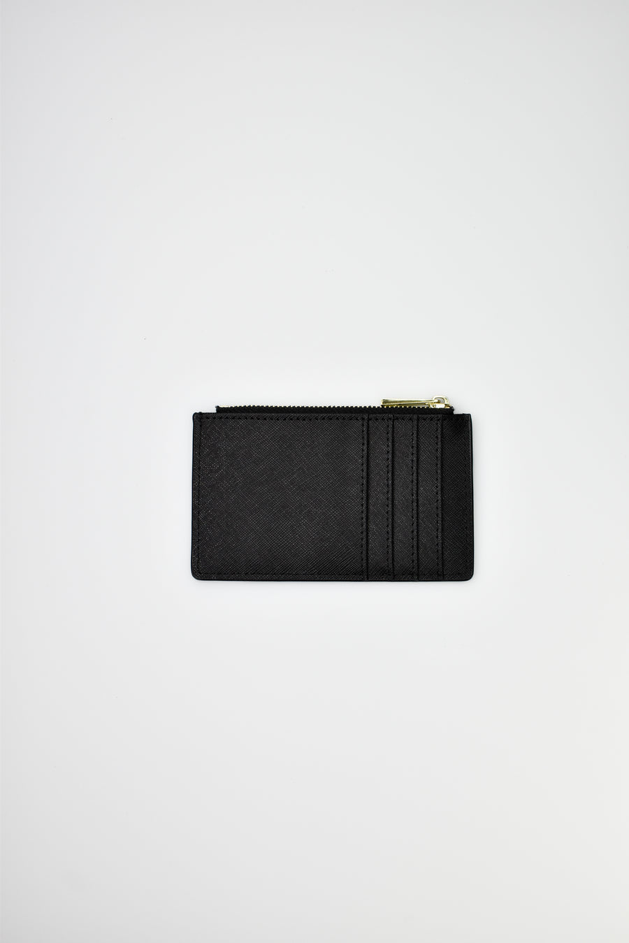 Saffiano Leather Zipper Cardholder Wallet - Black - The Best Kind