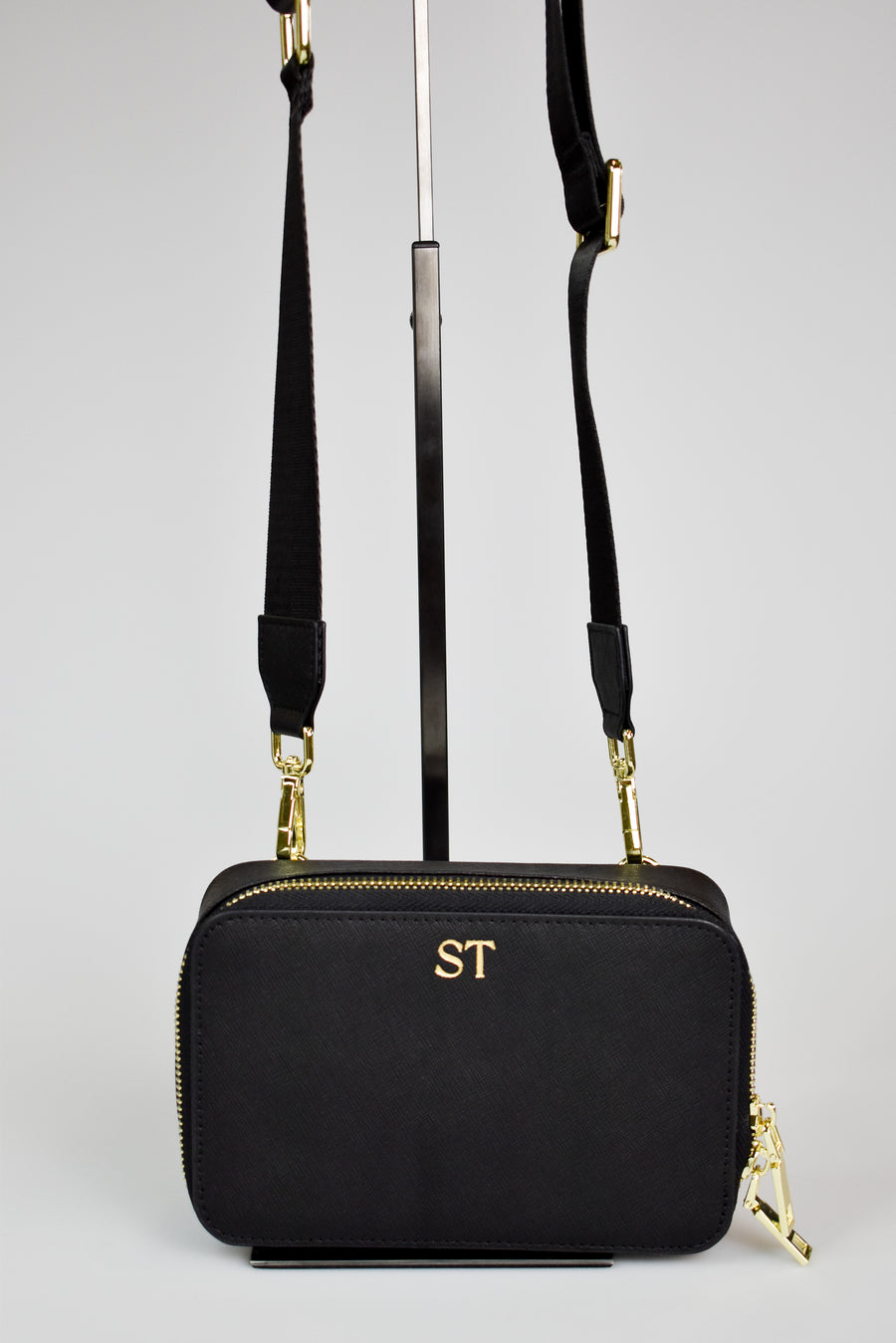 Personalised Leather Handbag & Crossbody Bag - Black