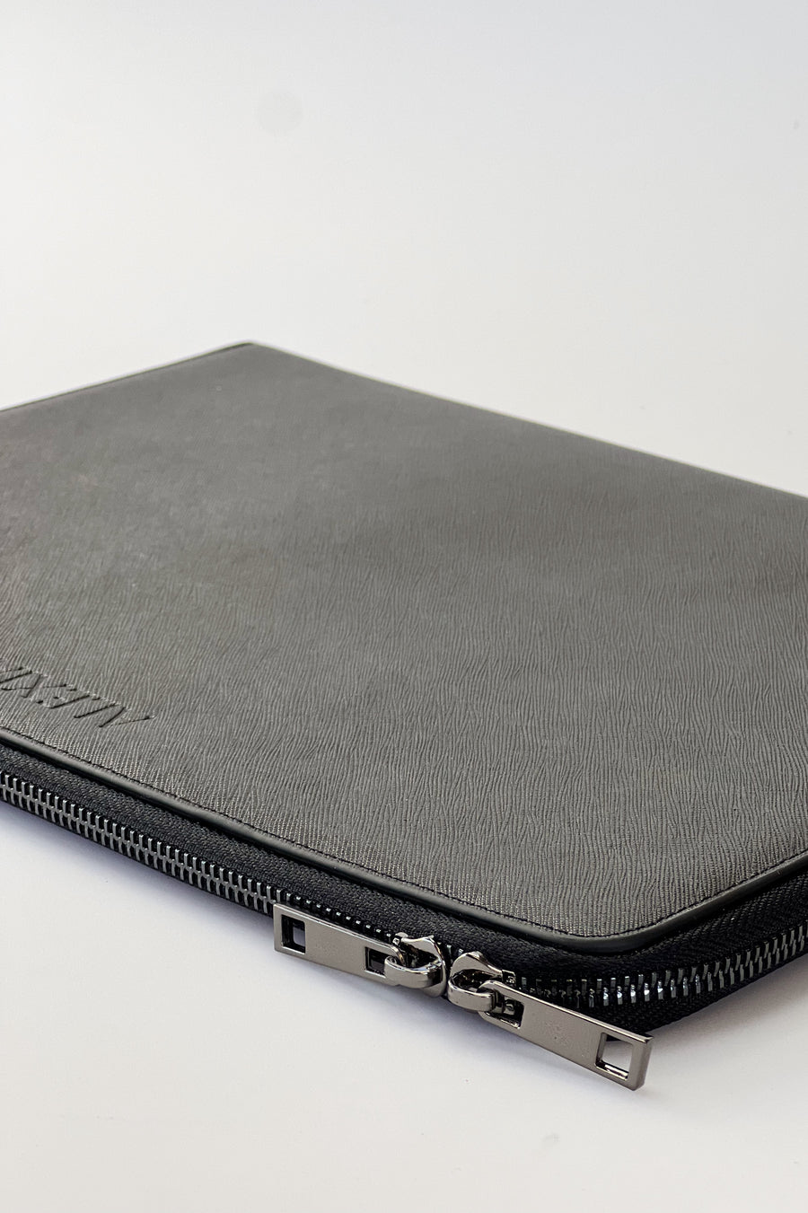Personalised Leather Laptop Case - Black with Gunmetal Hardware