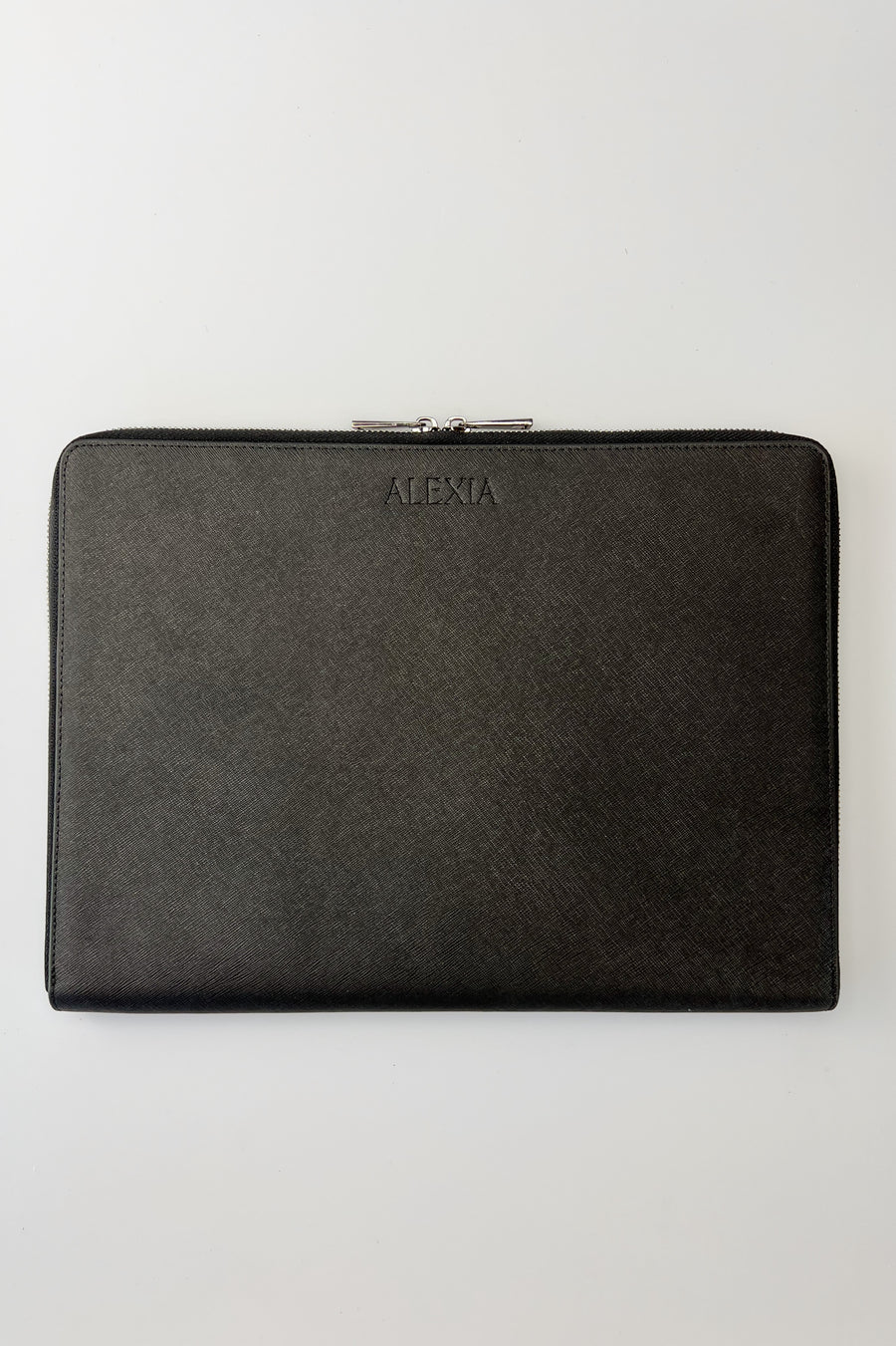 Personalised Leather Laptop Case - Black with Gunmetal Hardware – The ...