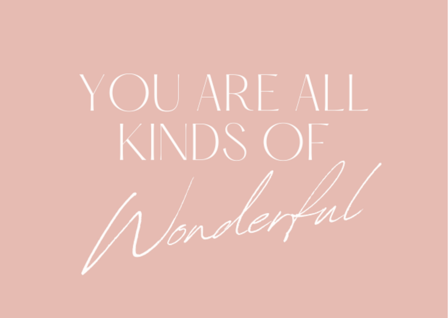 "You are all kinds of wonderful"  Pink Gift Card - The Best Kind